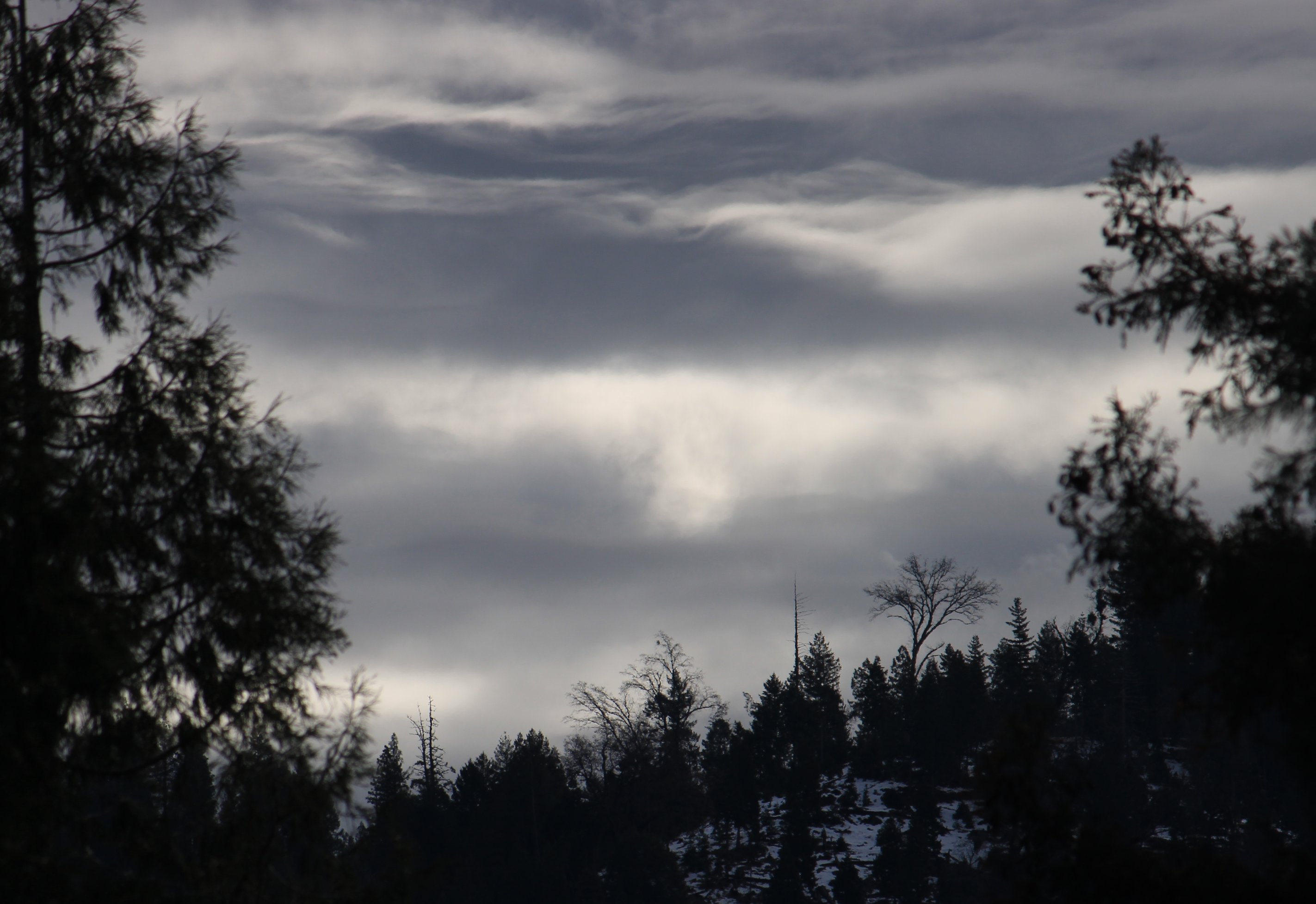 Gloomy winter clouds on a cold day